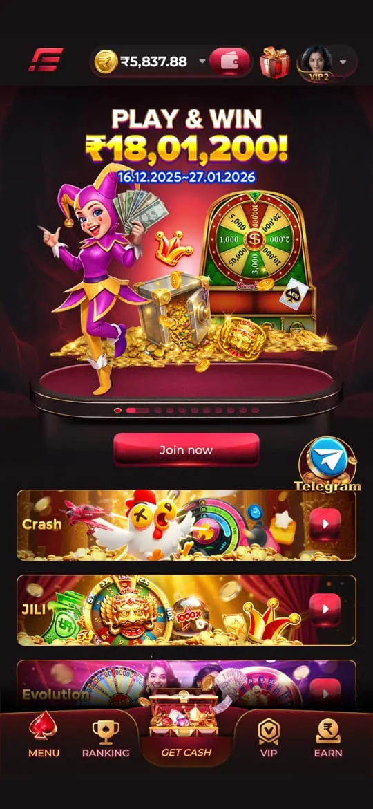 IE777 Game APK platform home screen